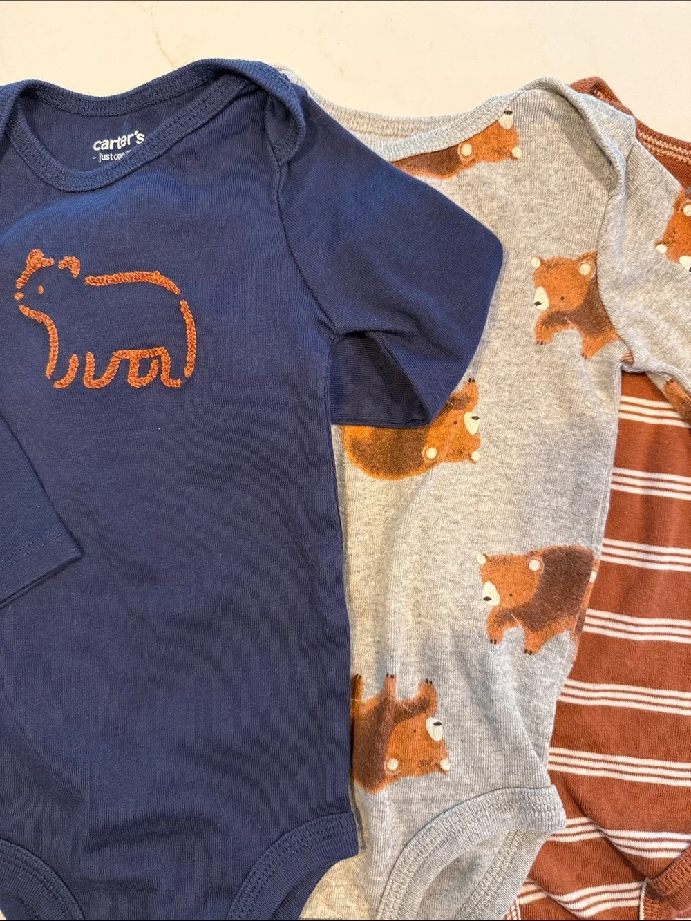 Set of 3 Carter's Long-Sleeve Baby One-Piece Bodysuits